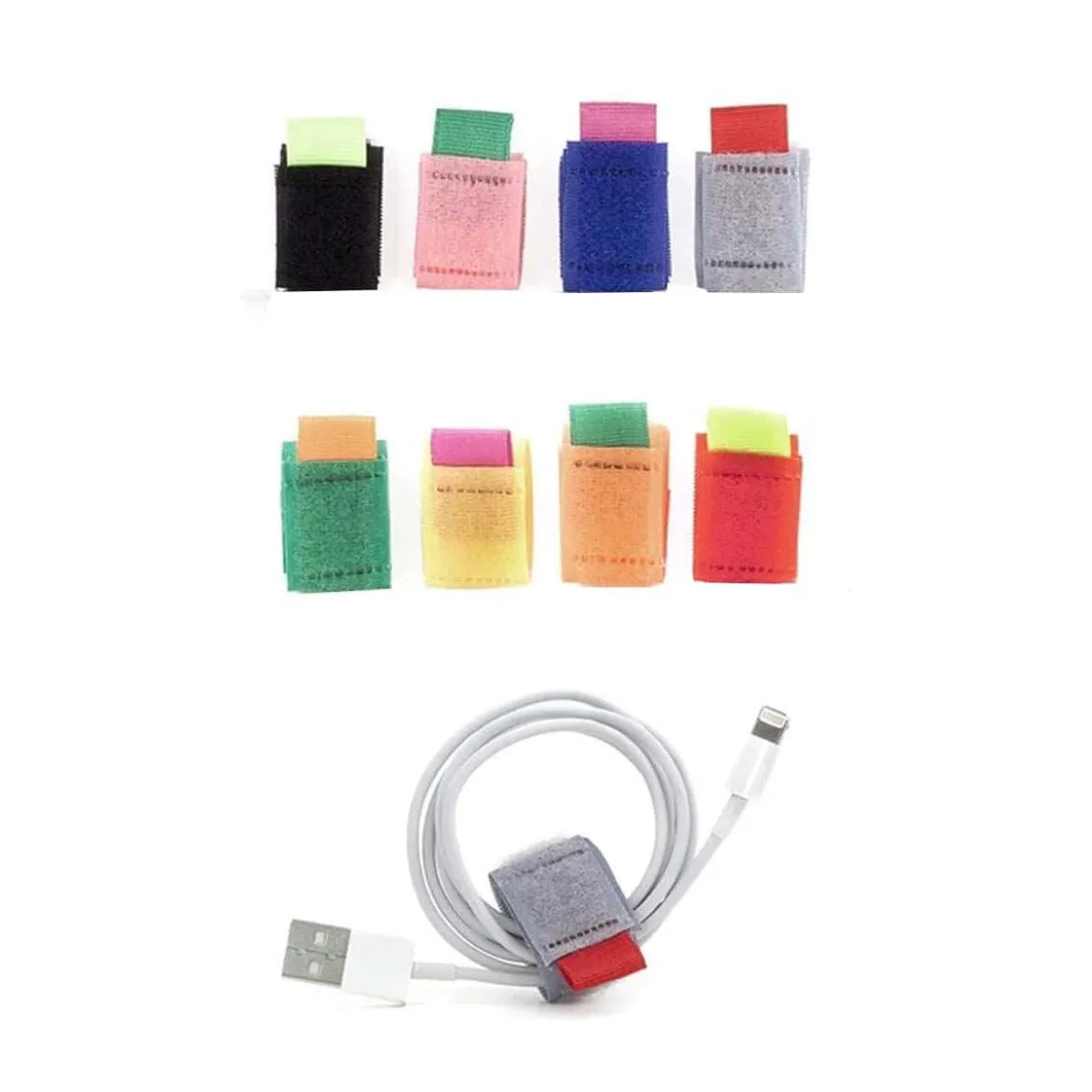 8 attache câbles en velcro