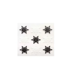 9 autocollants flocons noirs et blancs