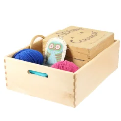 Bac de rangement en bois clair M