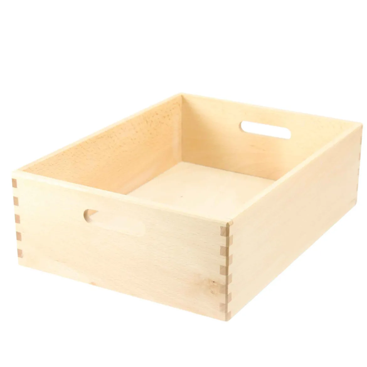 Bac de rangement en bois clair M