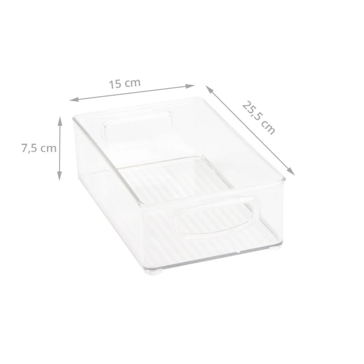 Bac en plastique M transparent et empilable pour organiser placards et tiroirs