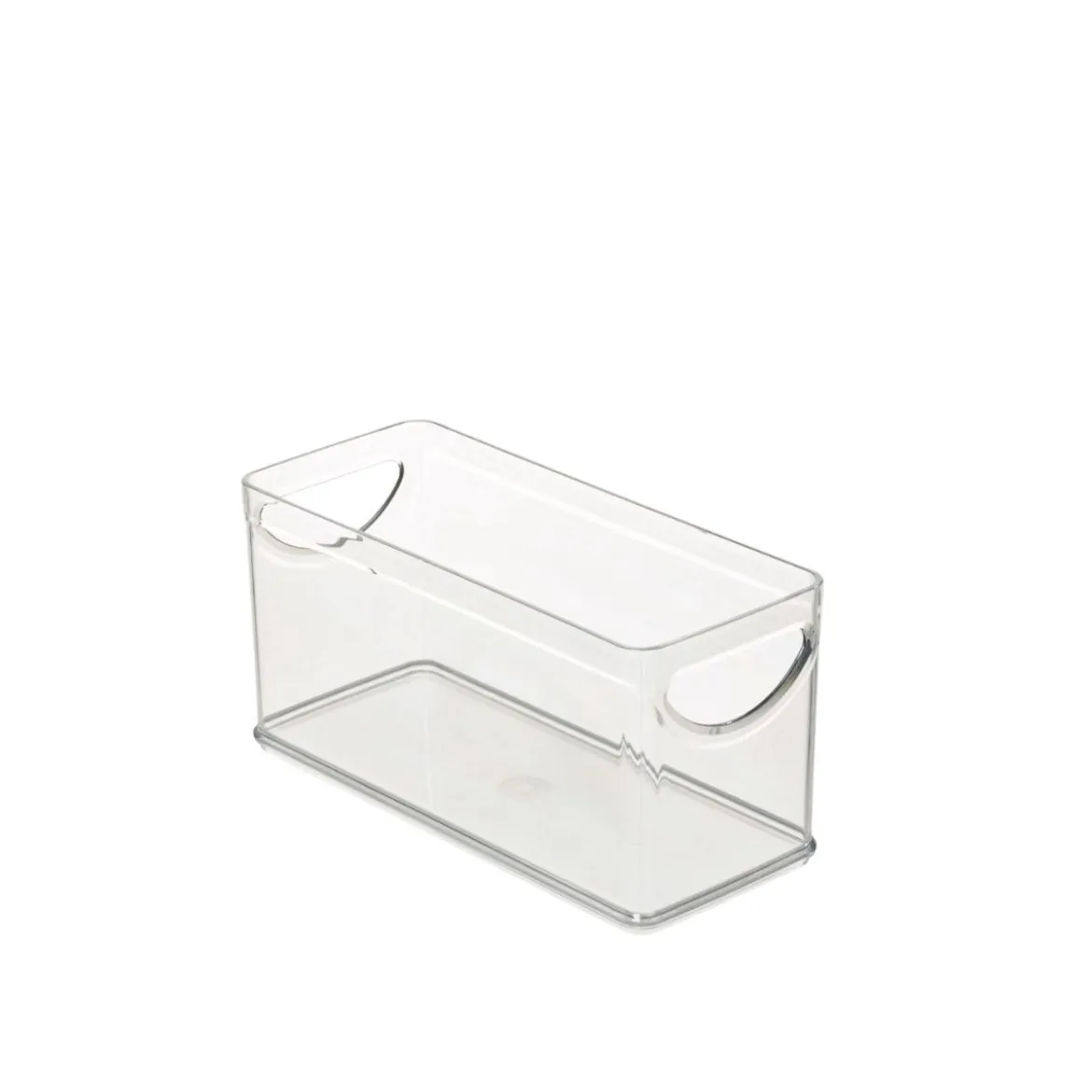 Bac rectangulaire en plastique transparent avec 2 poignées