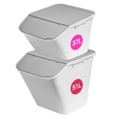Bac superposable en plastique recyclé 37 litres