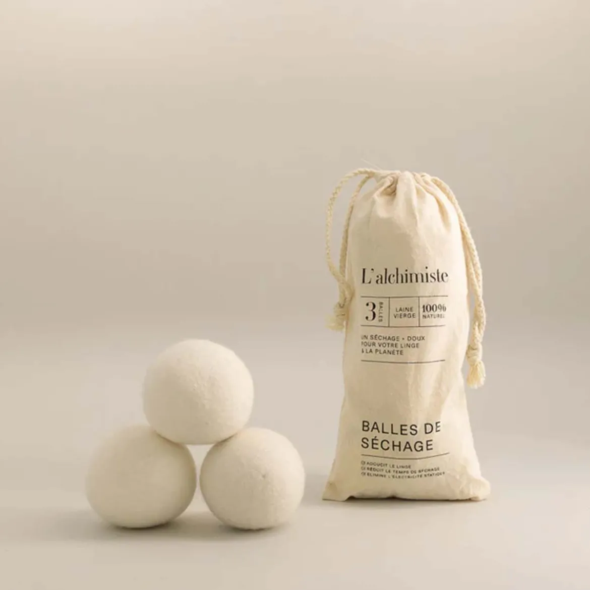 Balles de séchage en laine vierge 500 lavages