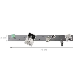 Barre magnétique murale en inox avec 12 aimants fins et puissants