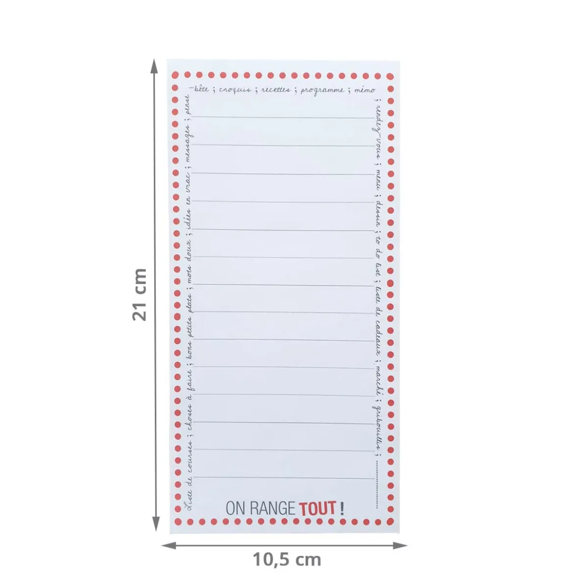 Bloc notes liste de course