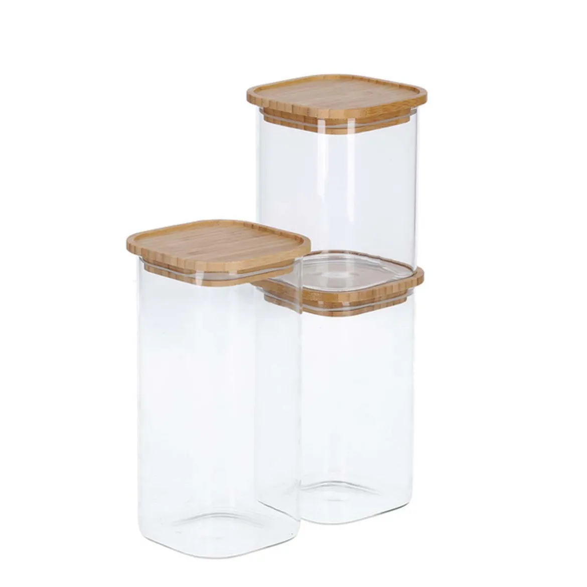 Bocal de conservation carré en verre 1,6 L