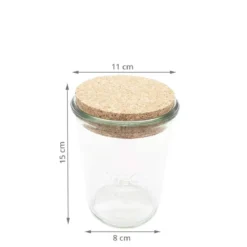 Bocal en verre avec bouchon de liège 900 ml