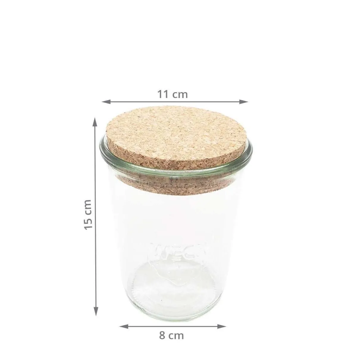 Bocal en verre avec bouchon de liège 900 ml