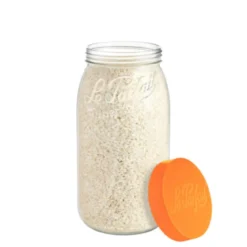 Bocal en verre avec couvercle 3L orange