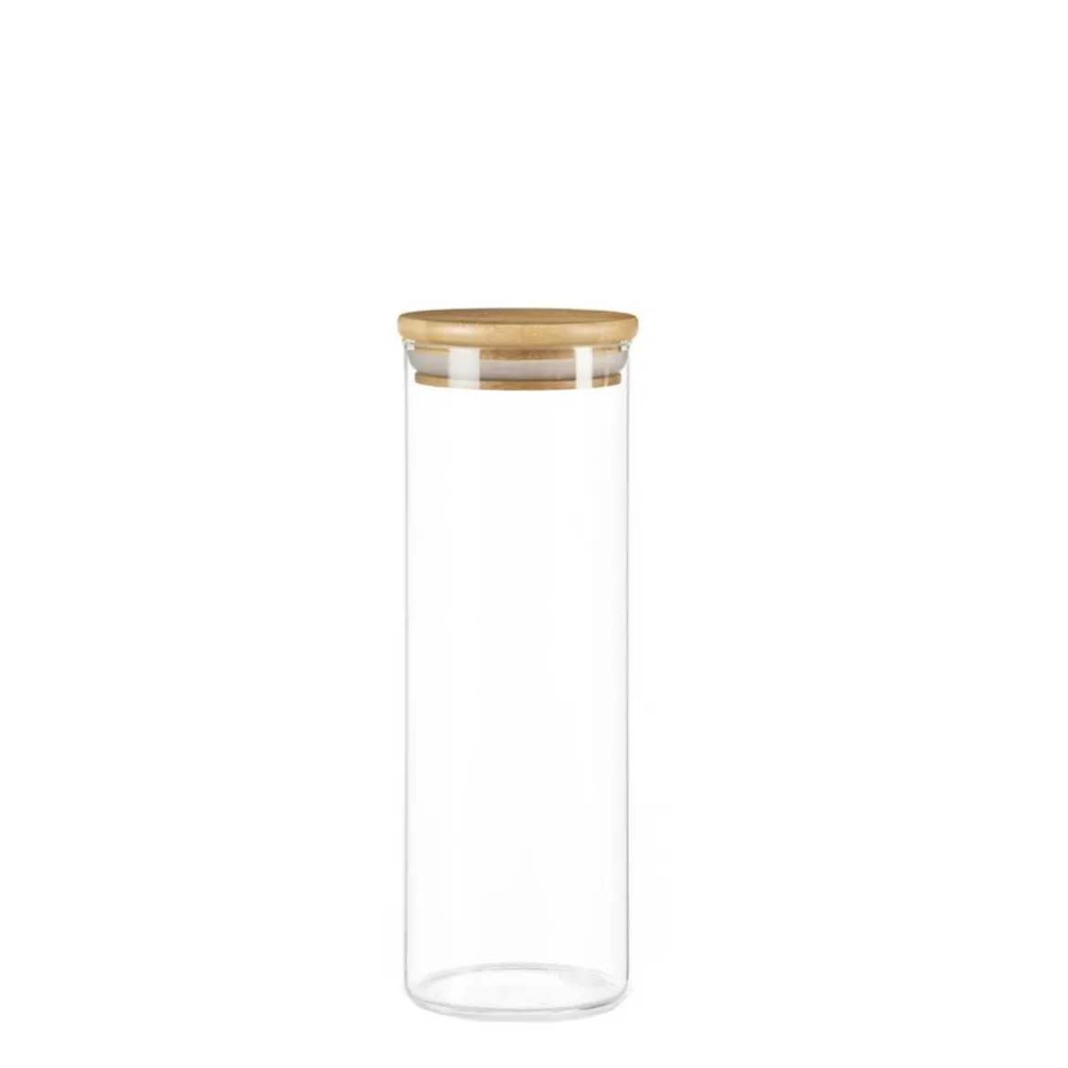 Bocal en verre avec couvercle en bois 1,4 litre