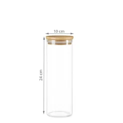 Bocal en verre avec couvercle en bois 1,4 litre