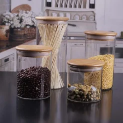 Bocal en verre et bois 1,8 litre
