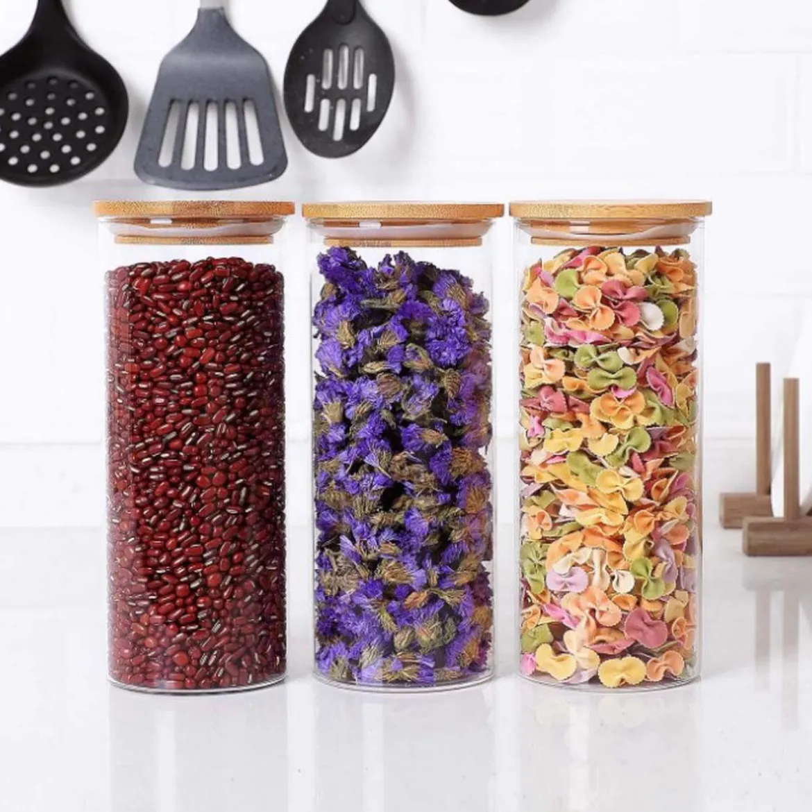 Bocal en verre et bois 1,8 litre