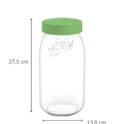 Bocal en verre 3L vert clair