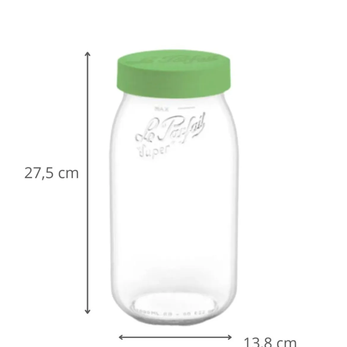 Bocal en verre 3L vert clair