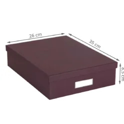 Boite A4 lie de vin avec étiquette