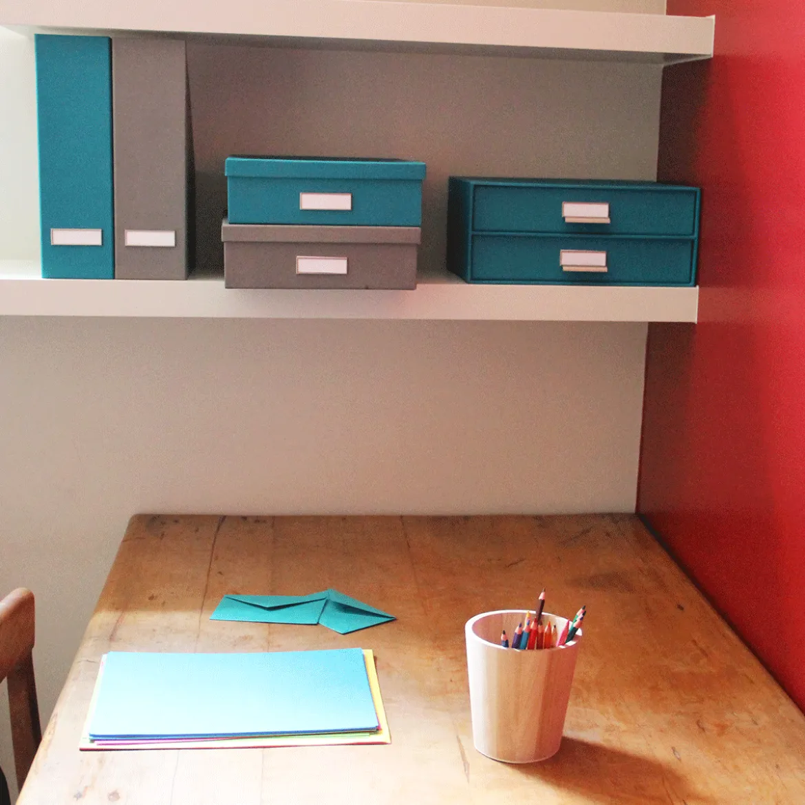 Boîte A4 en carton gris flanelle
