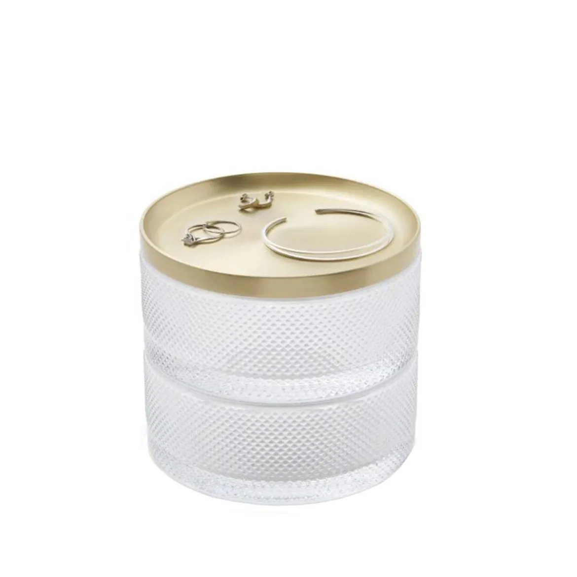 Boîte à bijoux ronde en verre