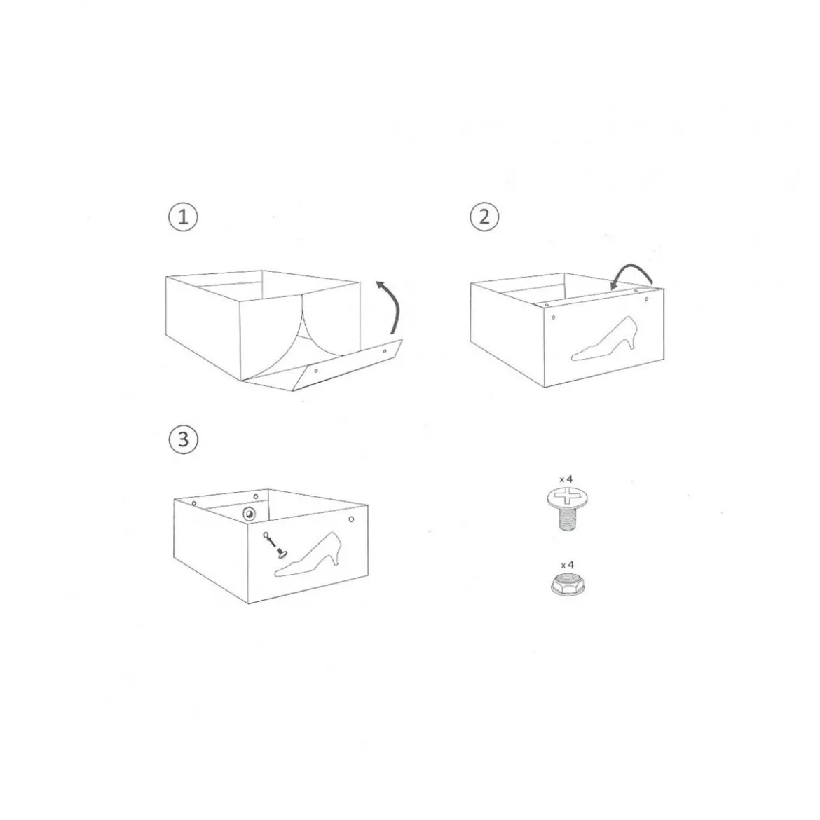 Boîte à chaussures en carton taupe avec fenêtre