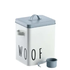 Boîte à croquettes pour chien en métal avec pelle
