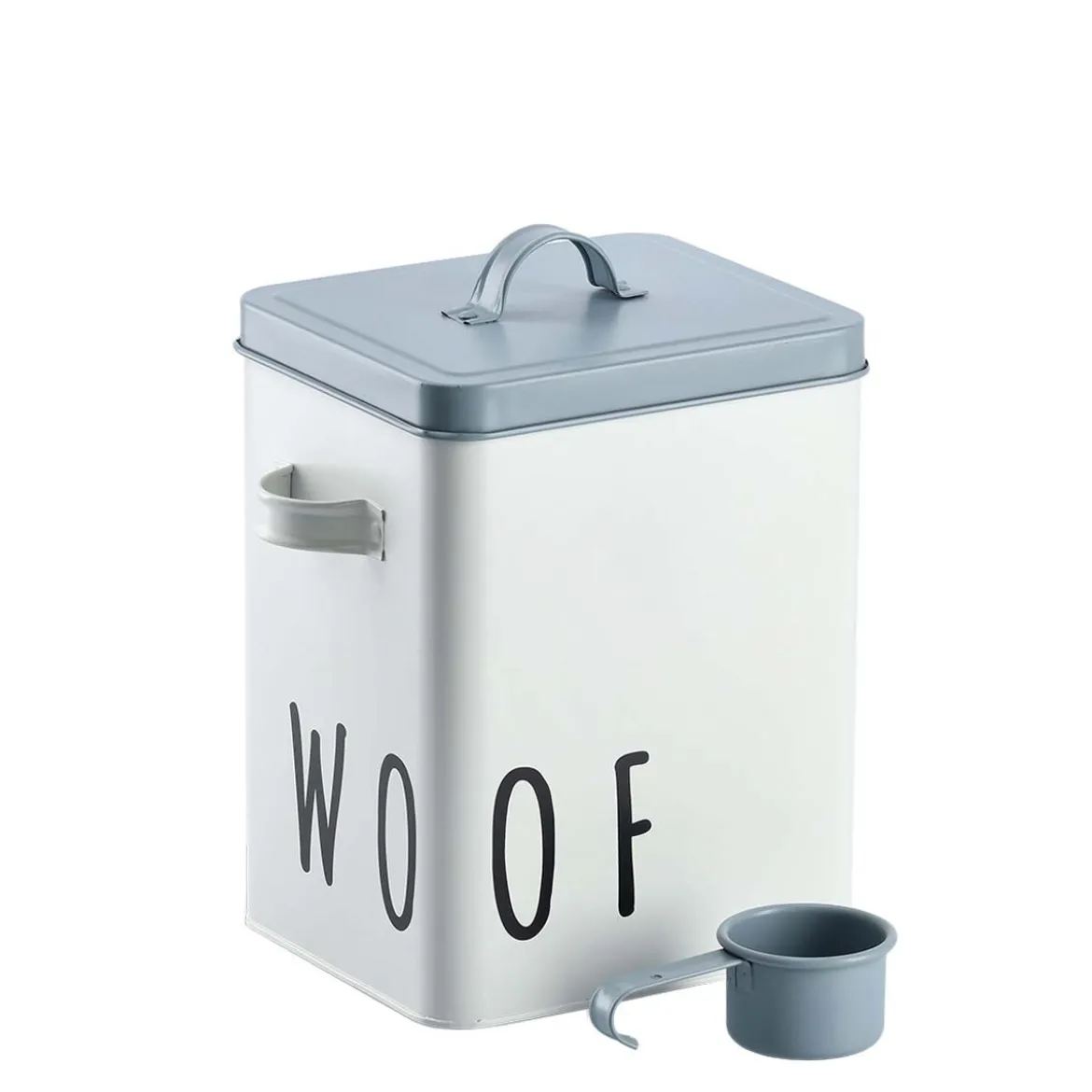 Boîte à croquettes pour chien en métal avec pelle