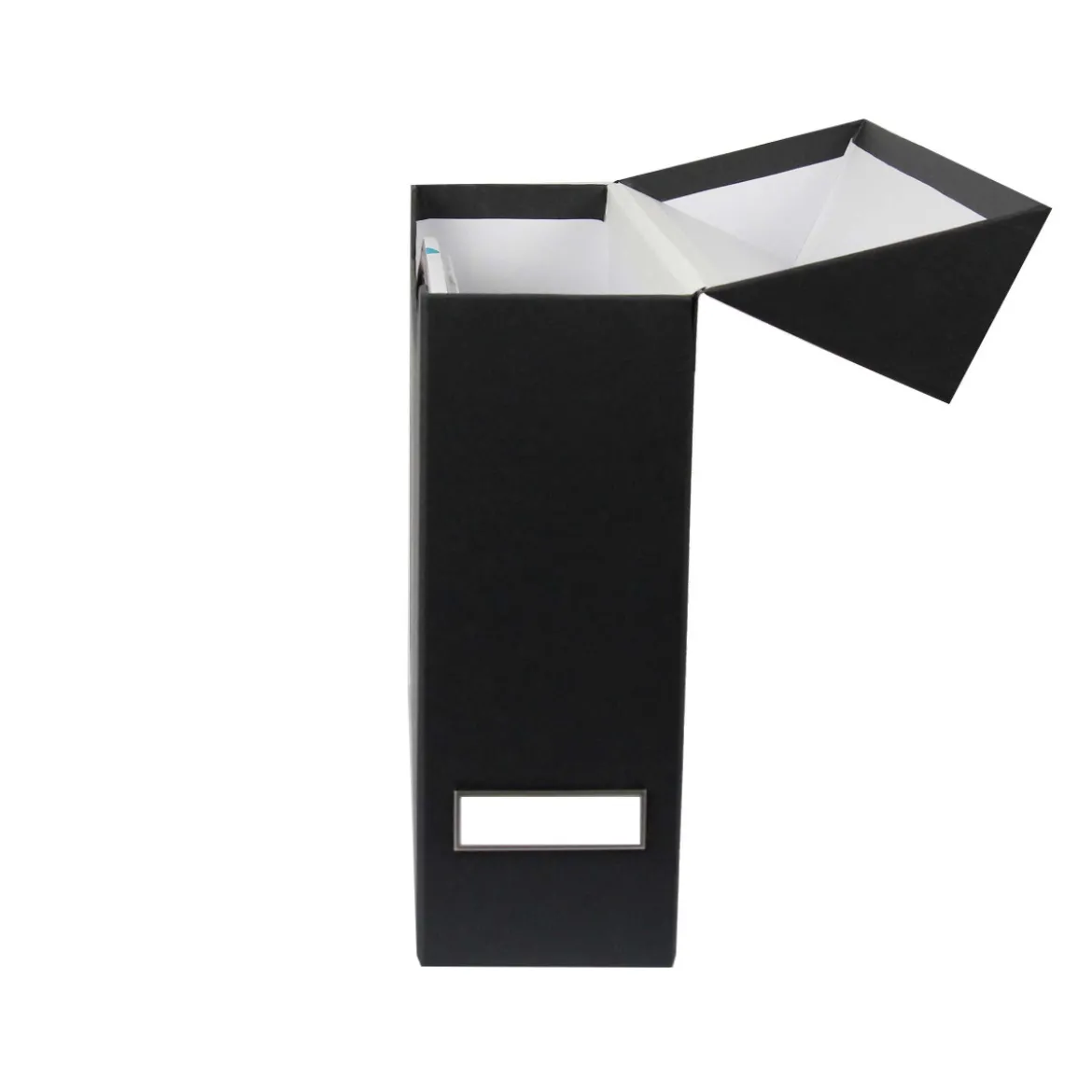 Boîte de classement en carton gris anthracite
