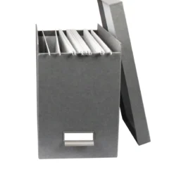 Boîte de rangement à dossiers suspendus gris flanelle