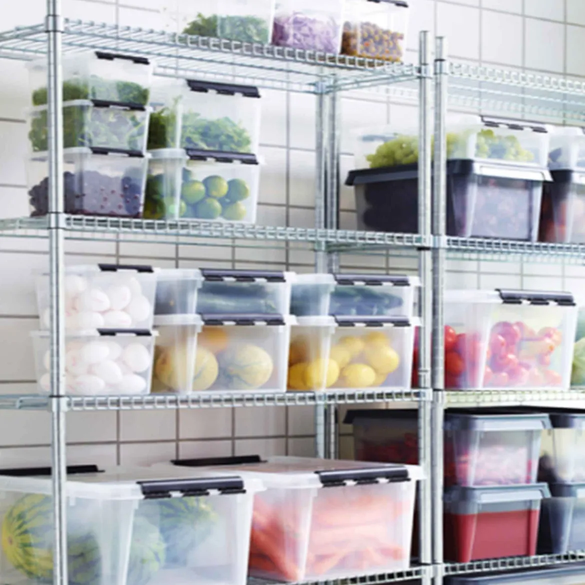 Boîte de rangement en plastique avec couvercle 14 litres