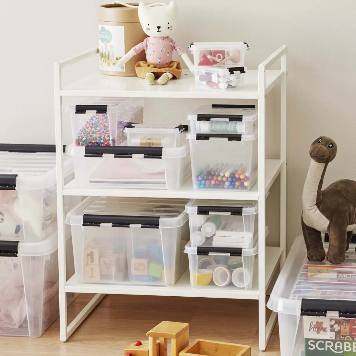 Boîte de rangement en plastique avec couvercle 14 litres