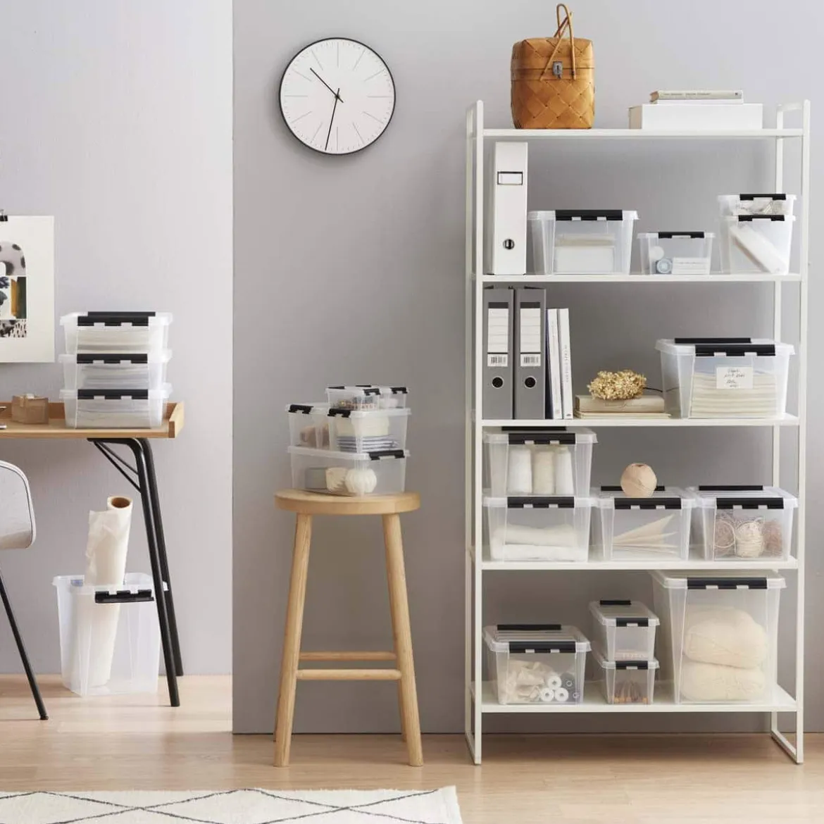 Boîte de rangement en plastique avec couvercle 14 litres