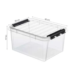 Boîte de rangement en plastique avec couvercle 14 litres