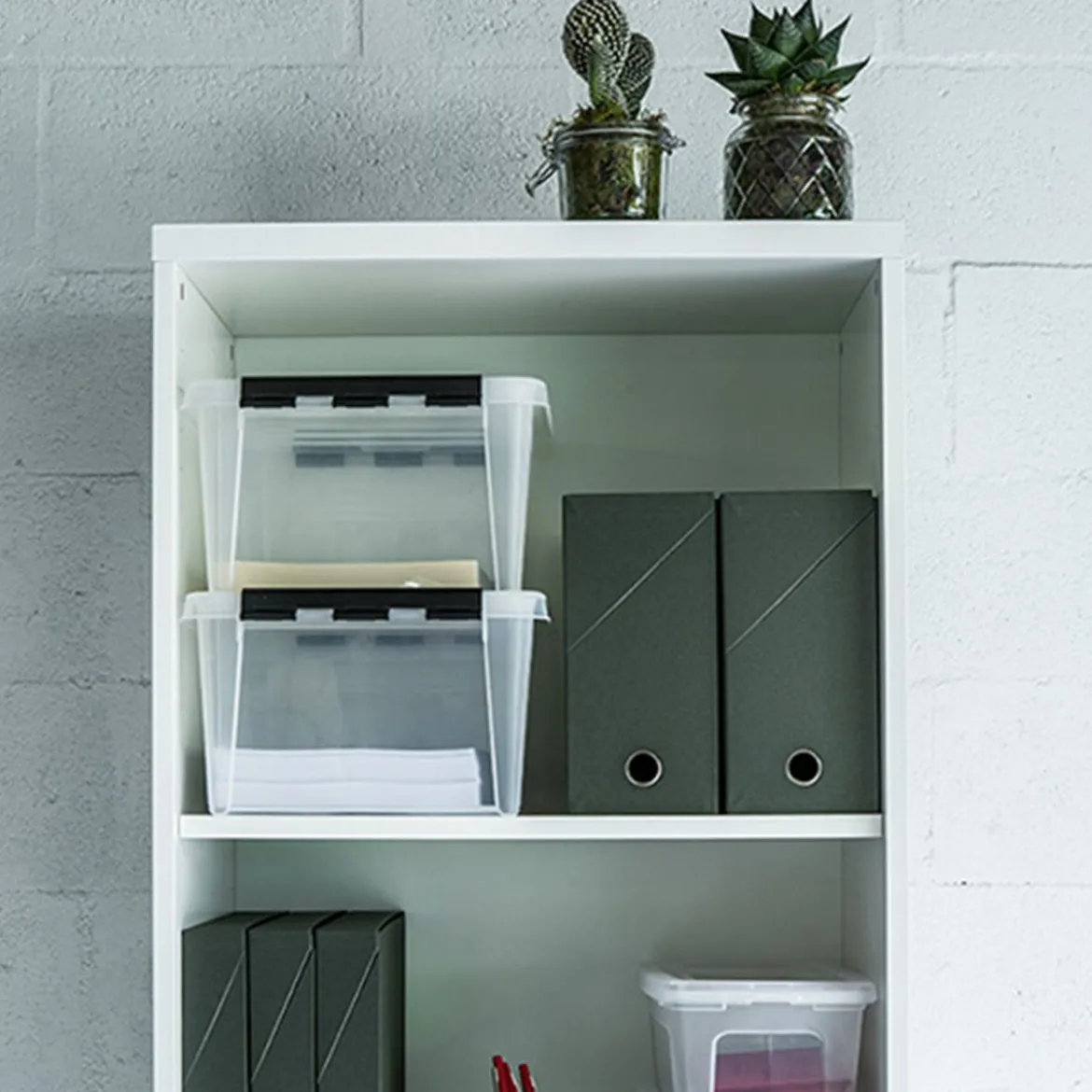 Boîte de rangement en plastique avec couvercle 14 litres