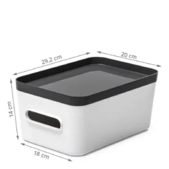 Boîte de rangement en plastique blanc pour cuisine ou salle de bain M