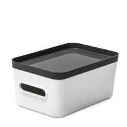 Boîte de rangement en plastique blanc pour cuisine ou salle de bain M