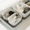 Boîte de rangement en plastique blanc pour cuisine ou salle de bain S