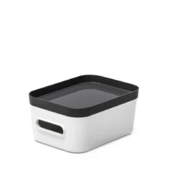 Boîte de rangement en plastique blanc pour cuisine ou salle de bain S