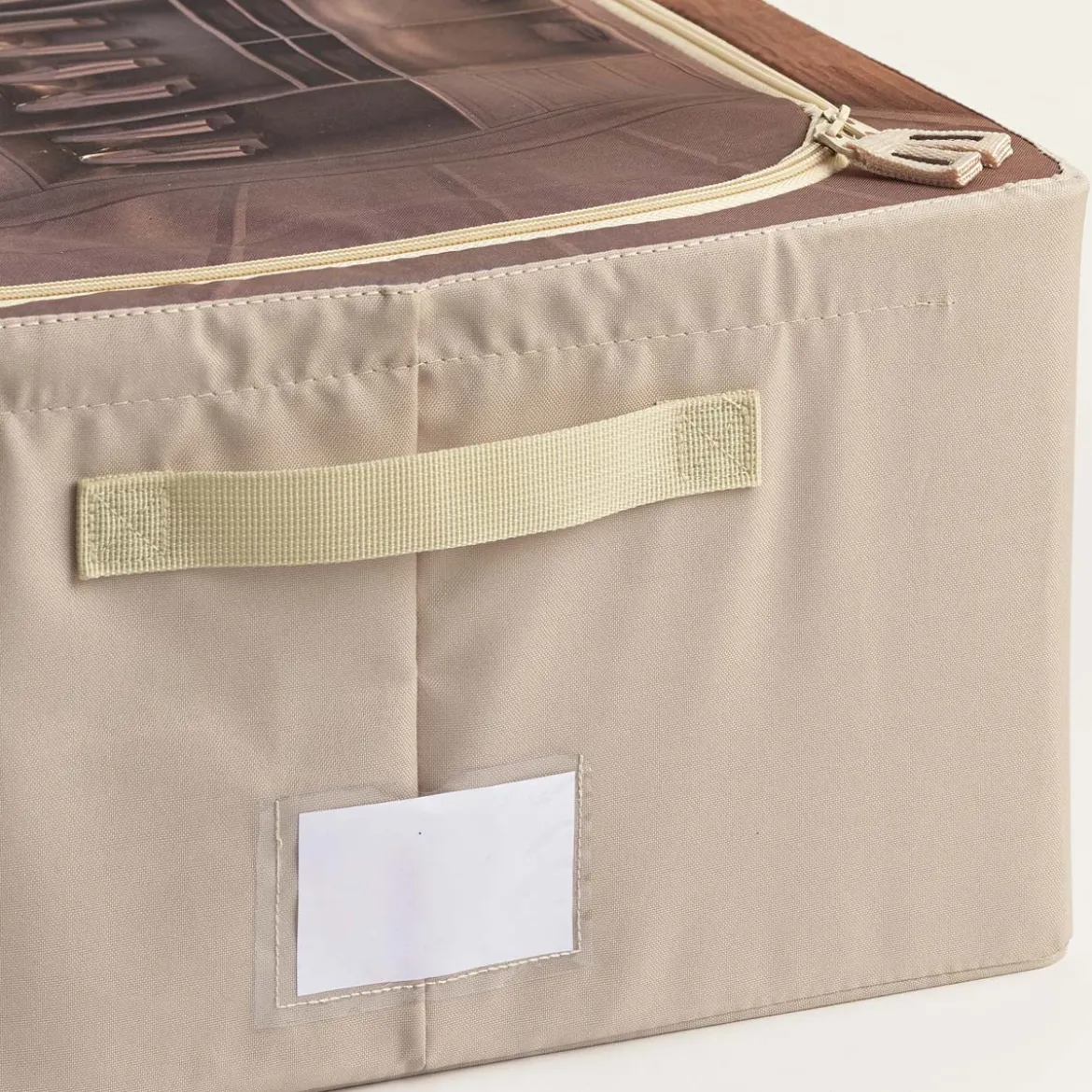 Boîte de rangement en tissu avec ouverture avant 23 litres