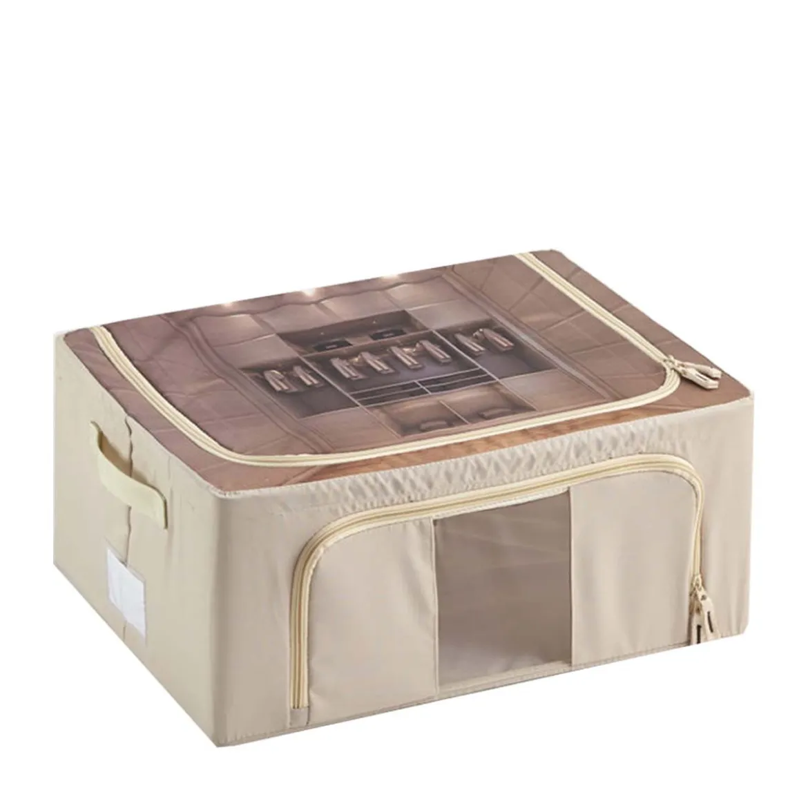 Boîte de rangement en tissu avec ouverture avant 23 litres