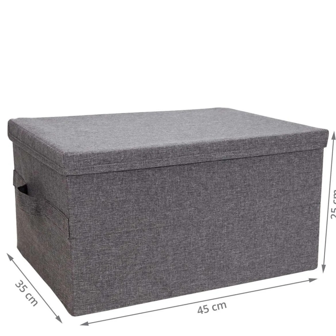 Boîte de rangement en tissu gris rigide et pliable L