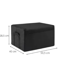 Boîte de rangement en tissu noir avec armature M