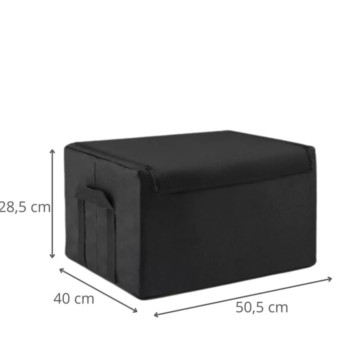 Boîte de rangement en tissu noir avec armature M