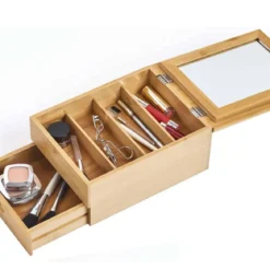 Boîte de rangement maquillage avec miroir