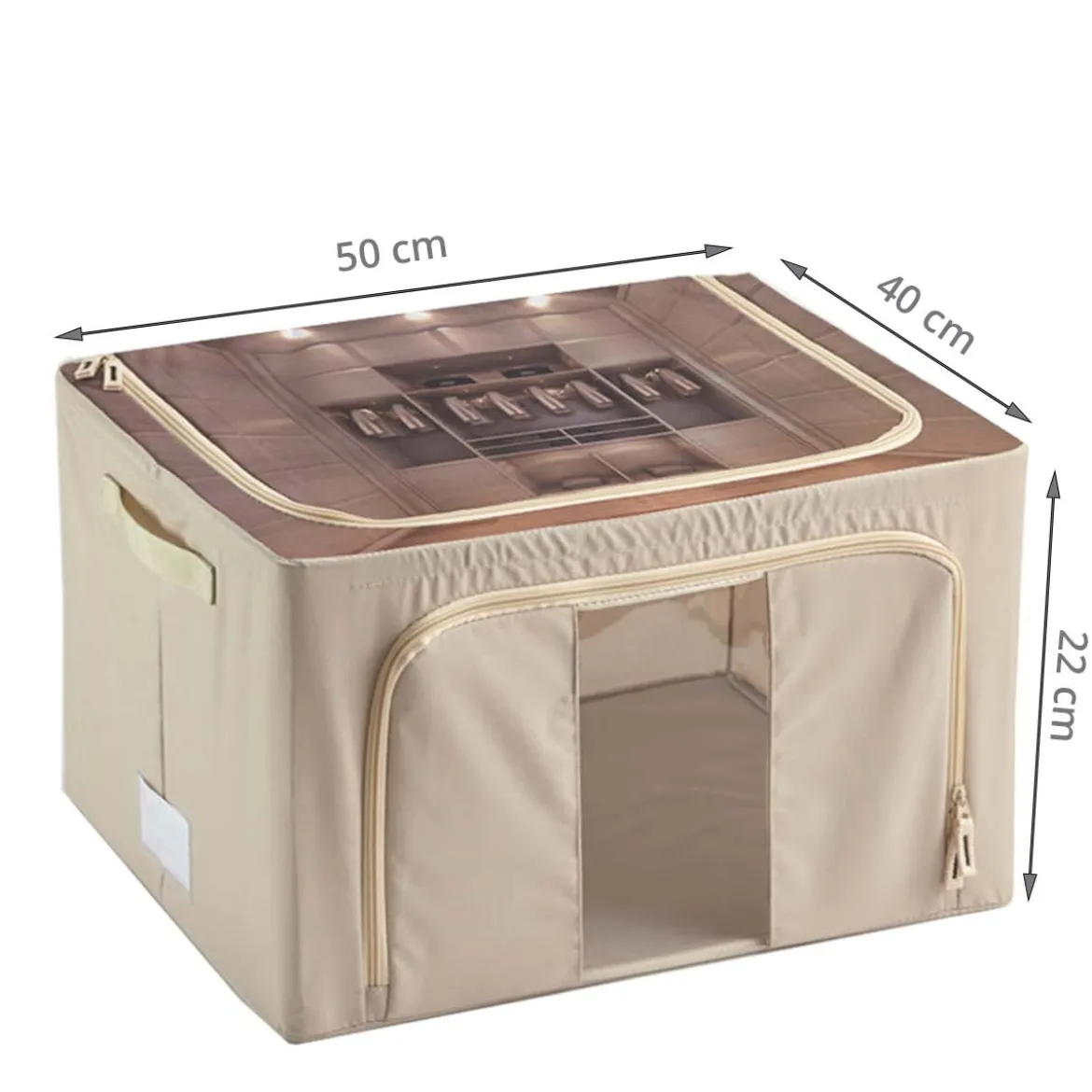 Boîte de rangement pliable avec ouverture avant 44 litres