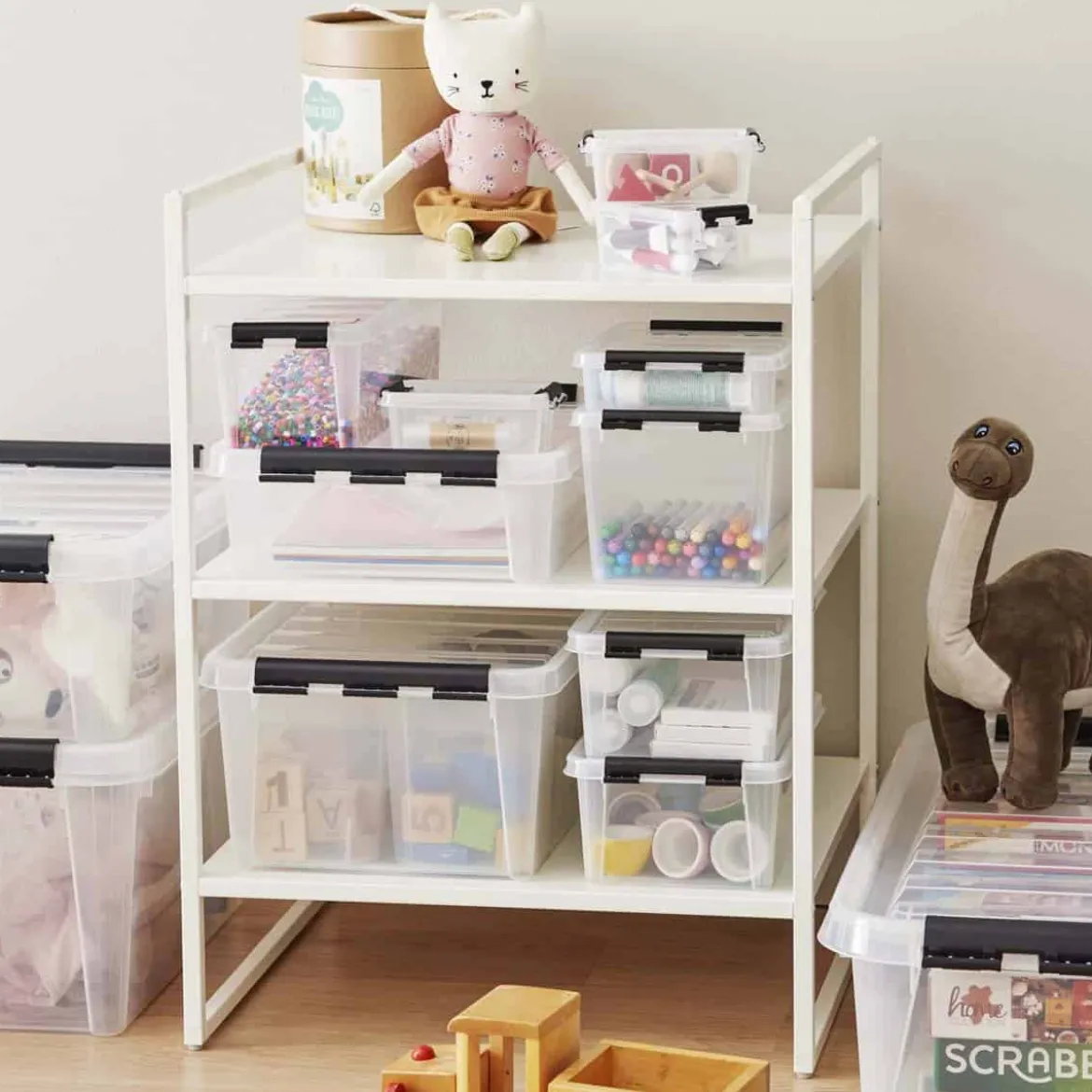 Boîte de rangement transparente 32 litres