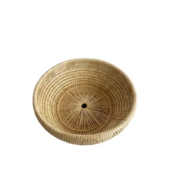 Boîte ronde en rotin tressé