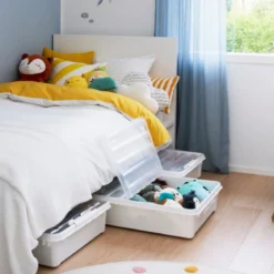 Boîte sous le lit avec couvercle papillon 60 litres