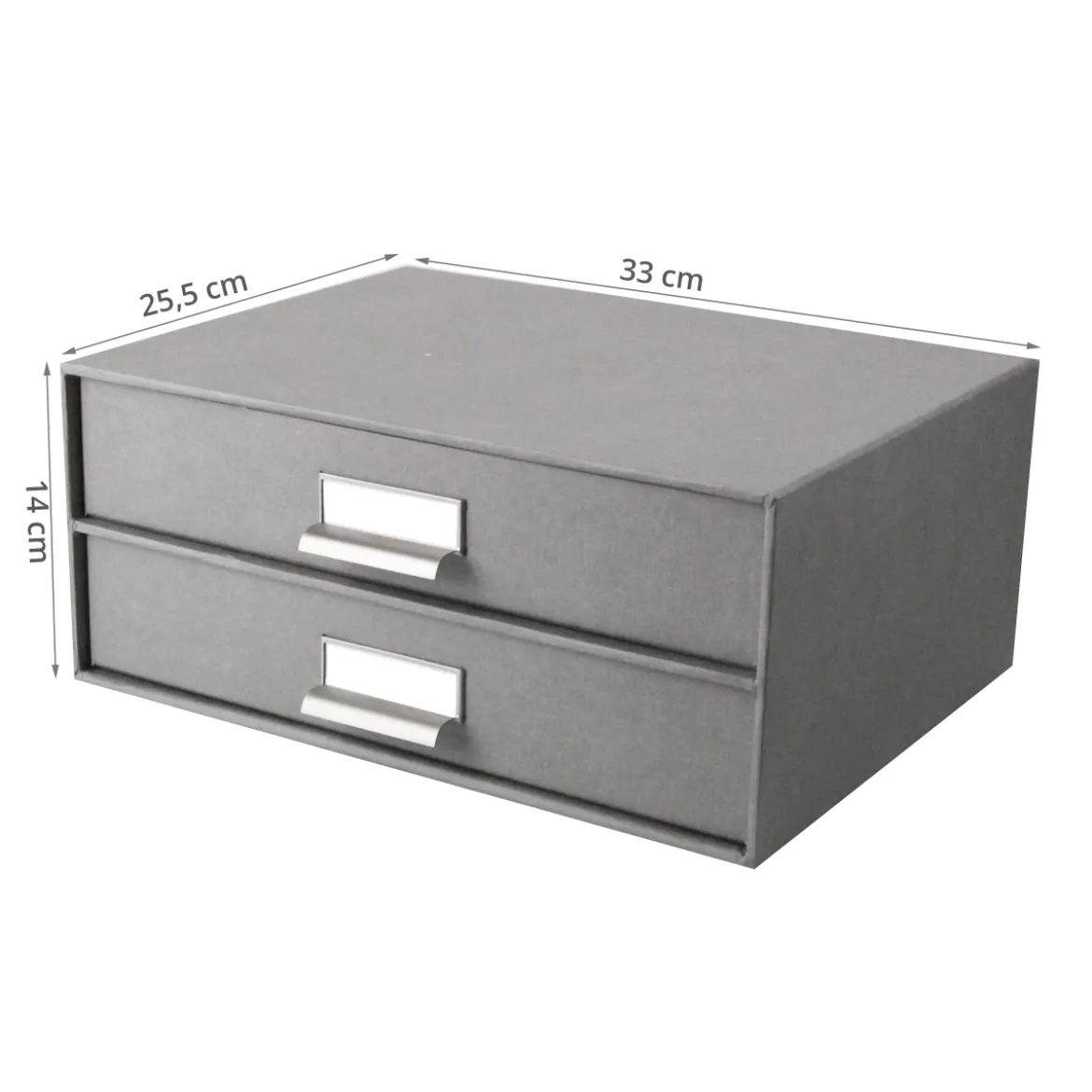 Boîte à 2 tiroirs en carton gris flanelle
