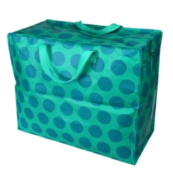 Cabas de rangement à pois bleus