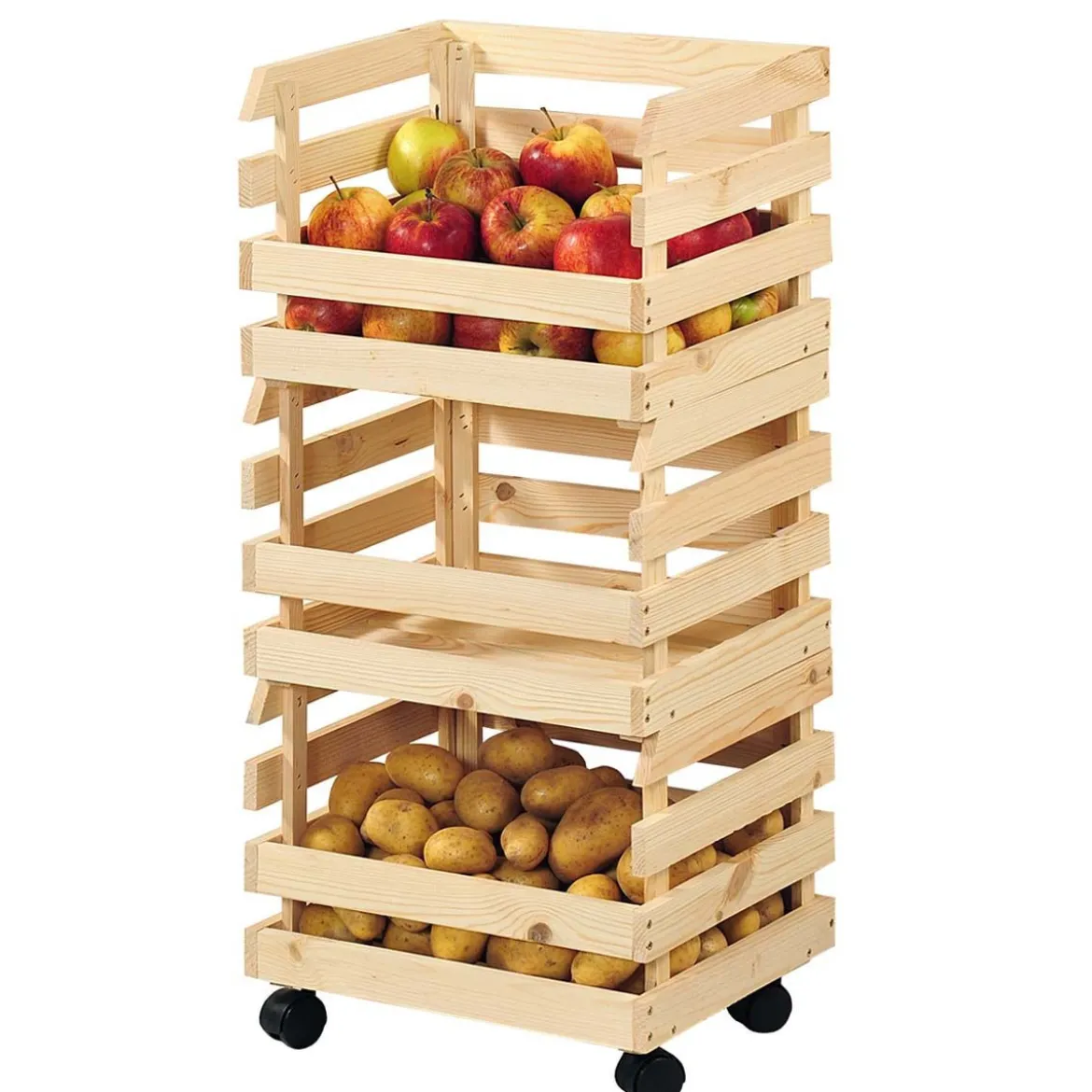 3 cagettes sur roulettes